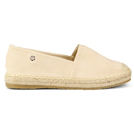 Dameespadriller i beige ruskind