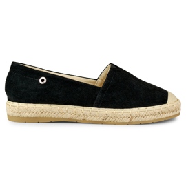 Sorte espadriller i ruskind til kvinder