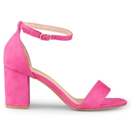 Fuchsia klassiske sandaler på stolpen lyserød