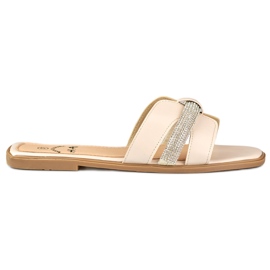 Damebeige sliders med pailletter