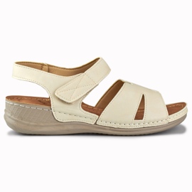 Komfortable beige damesandaler