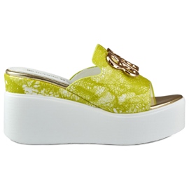 Kvinders lime kile sandaler Citron grøn