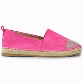 Pink espadriller til kvinder med en pailletteretå lyserød