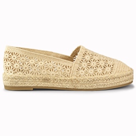 Beige espadriller med blonder til kvinder
