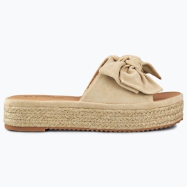 Beige espadriller med sløjfe