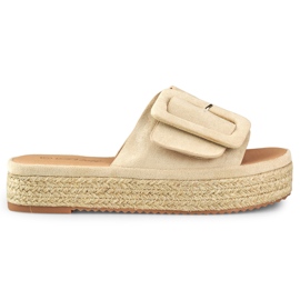 Beige espadriller i ruskind til kvinder