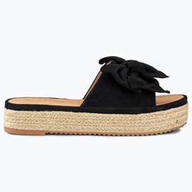 Sorte espadriller med sløjfe