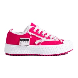 Shelovet fuchsia platform sneakers lyserød