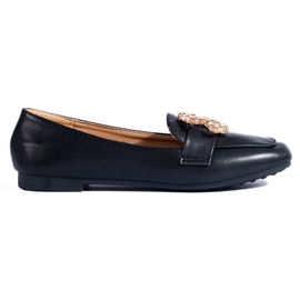Shelovet loafers i sort rhinestone til kvinder