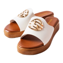 Michelle hvide platformssandaler