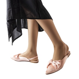 Longhena pink ballet flade med åben hæl lyserød