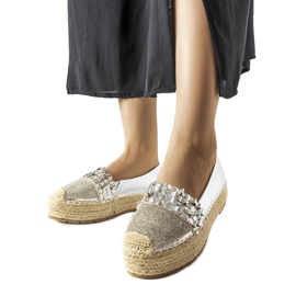 Sølv espadriller med cubic zirconia fra Lauro