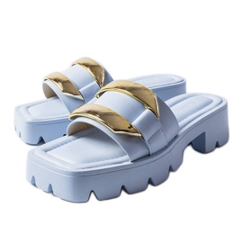 Blå sliders med chunky sål fra Provinc