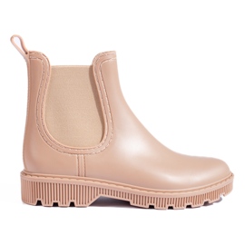 Shelovet korte beige gummistøvler