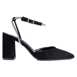 Sorte pumps i ruskind fra Shelovet
