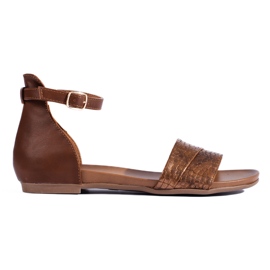 Daszyński brune sandaler til kvinder