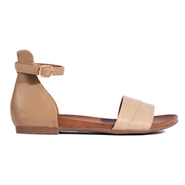 Daszyński beige sandaler til kvinder