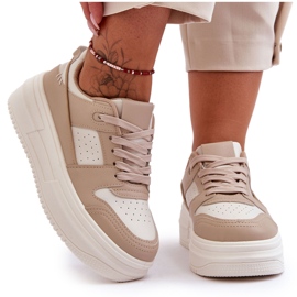 FJ1 Damesportssko på en massiv platform Beige Belisso