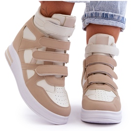 PE1 Kvinders Hidden Wedge High Sneakers Beige Inari