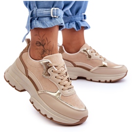 FG2 Beige platform flad hæl sportssko ikoner