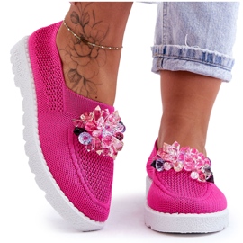 PM1 Slip-on sneakers til kvinder med sten Fuchsia Simple lyserød