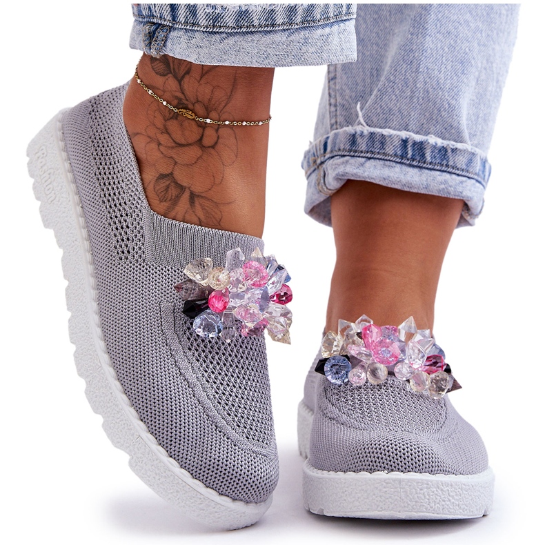 PM1 Slip-on sneakers til kvinder med sten grå Simple