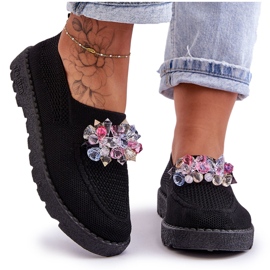 PM1 Slip-on sneakers til kvinder med sten Sort Simple