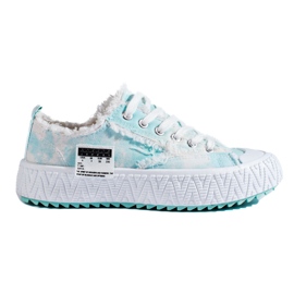 Sneakers på en tyk platform blå Shelovet