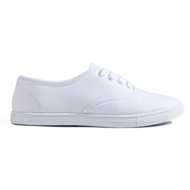 Shelovet hvide tekstilsneakers