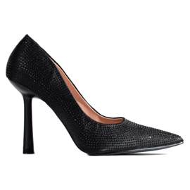 Shelovet sorte rhinestone pumps