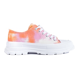 Shelovet flerfarvede platform sneakers orange
