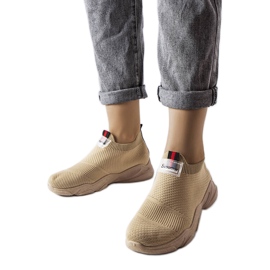 Mørkebeige slip-on sneakers fra Greco