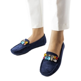 Navy loafers med læder indersål fra Bertrand blå