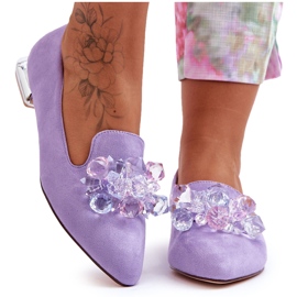 PS1 Dame loafers med udsmykkede flade hæle Lilla Sloane violet