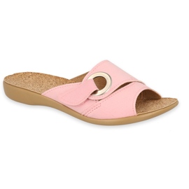 Befado dametøfler med indersål af kork 265D026 pink lyserød