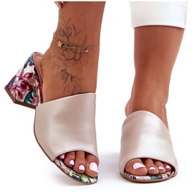 Lewski Shoes Dame læder højhælede Leski sko 3209/K Pearl Beige