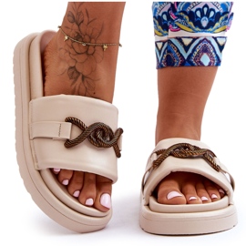 Damesandaler med beige verso