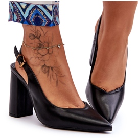 Klassiske Peep Toe Pumps Black My Love sort