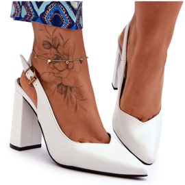 Klassiske Peep Toe Pumps White My Love hvid