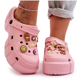 Kvinders Skumglas Crocs Med Ornamenter Pink Marlett lyserød