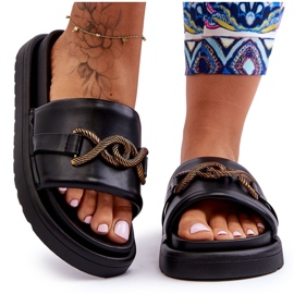 Damesandaler med dekoration Sort Verso