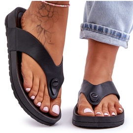 Platform flip flops til kvinder, sort Bellitta