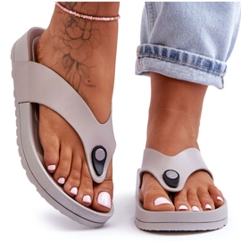 Platform flip flops til kvinder, grå Bellitta