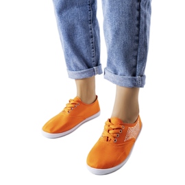 Orange sneakers med rhinestones fra Godfrey