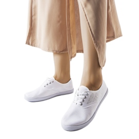 Hvide sneakers med rhinestones fra Godfrey