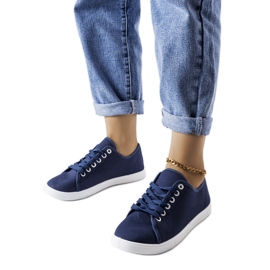 Marineblå stof sneakers fra Razan