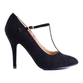 Sorte pumps i ruskind fra Shelovet