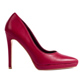 Bourgogne elegante pumps på en Shelovet-nål rød