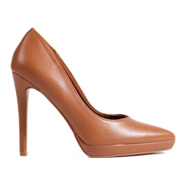 Brune elegante højhælede pumps fra Shelovet