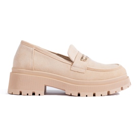 Loafers i beige ruskind til kvinder fra Shelovet